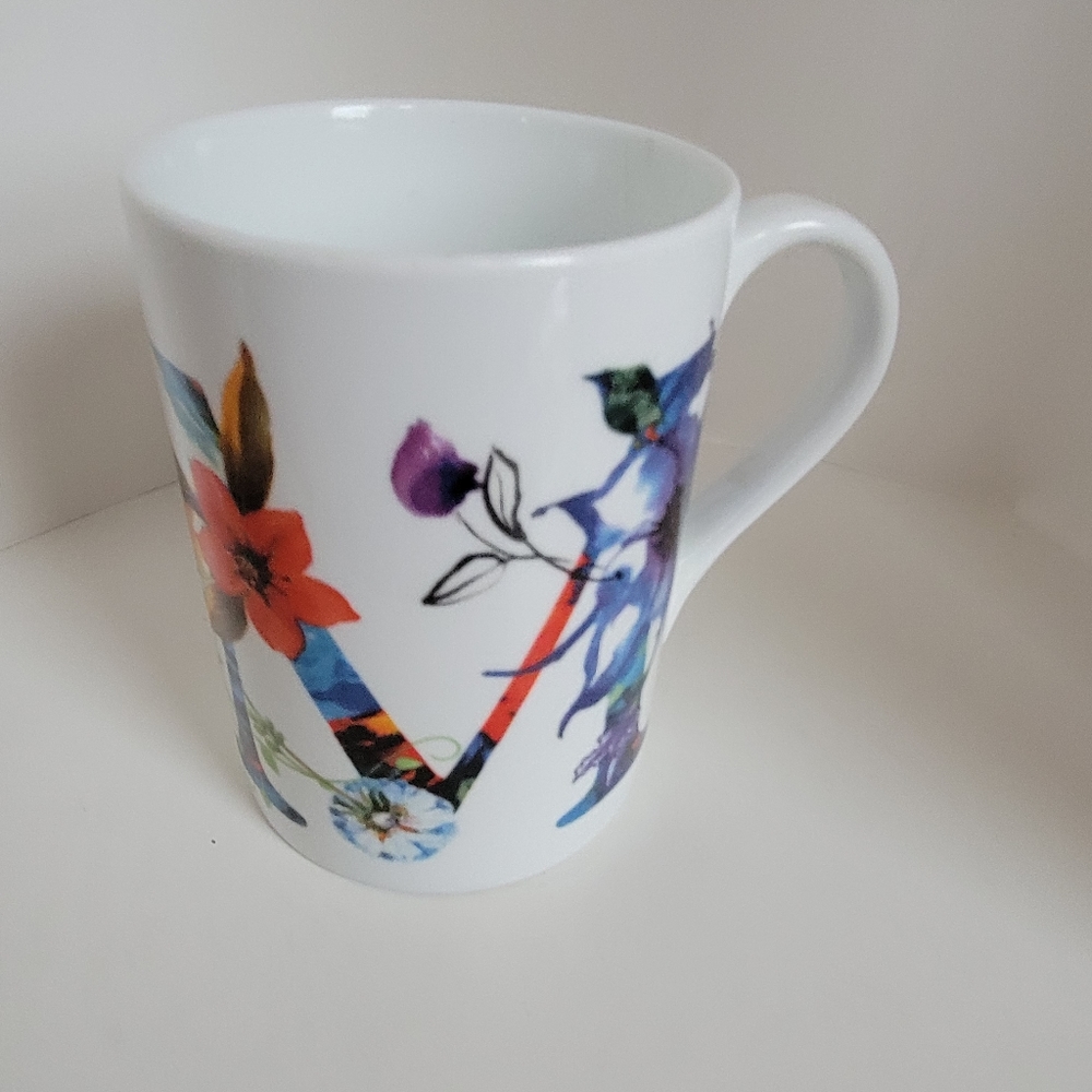 Cook's Essentials Monogram Coffee Mug Floral- M